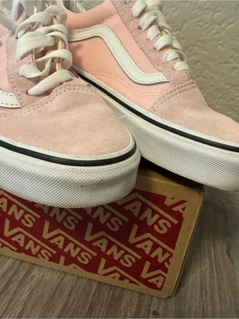 Vans Old Skool Pink and White Low-Top Sneakers